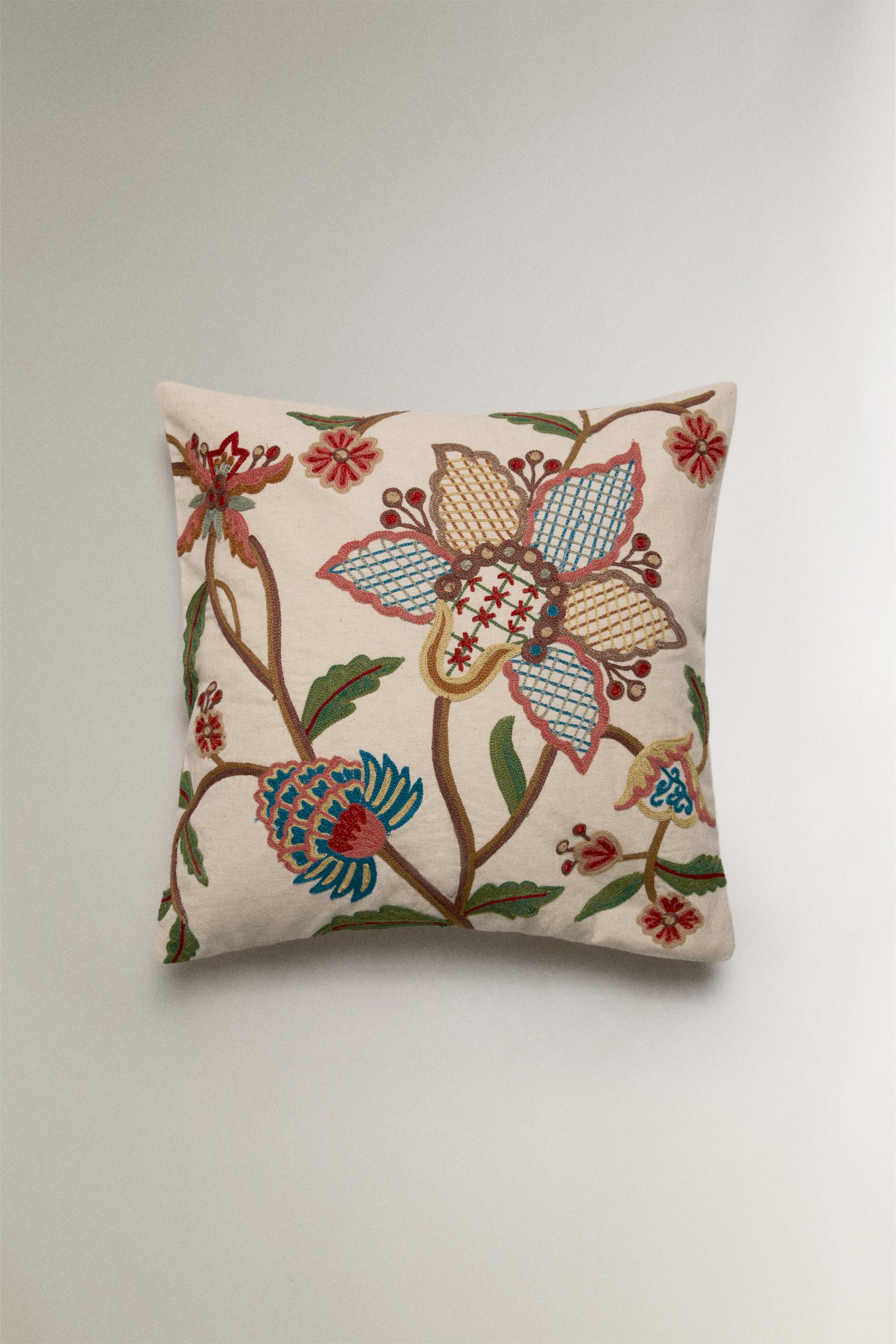 HOUSSE DE COUSSIN FLEURS